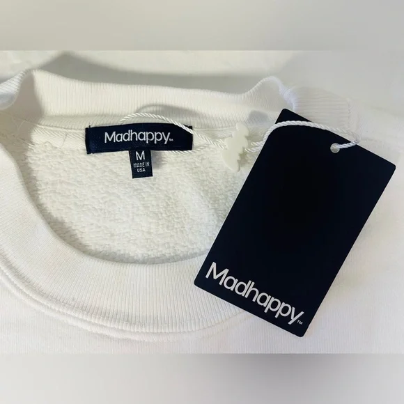 MADhappy RARE Pink and White Crewneck sweatshirt NWT - Picture 4 of 12